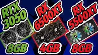 RTX 3050 vs RX 6500 XT vs RX 5500 XT | 1080p 1440p