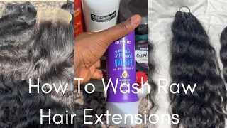 How To Properly Wash Raw Indian Curly Hair Bundles/ Extensions || BEST PRODUCTS FOR RAW HAIR