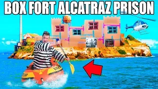 24 HOUR FLOATING BOX FORT PRISON ESCAPE!! 📦👮🏻 Escaping Alcatraz