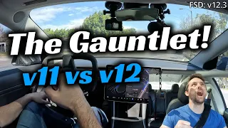 I Thew Tesla's Latest FSD Update at The Gauntlet! | v12.3 Comparison!