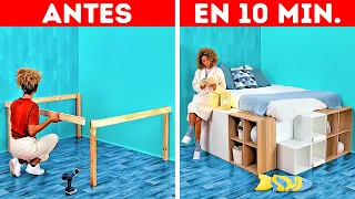 CAMA DE PLATAFORMA HECHA EN CASA || RENOVACIÓN EXTREMA DE UNA HABITACIÓN