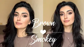 Нежный смоки на каждый день||Brown Smokey eye🍂