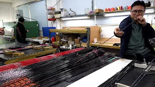 Withstand heavy weight! Process of making carbon fishing rod in Korean fishing supply factory