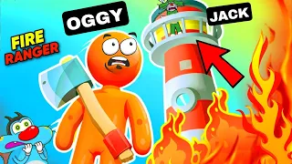 Oggy Became Fireel Ranger To Save Jack From Fire In Fire Ranger Android Game