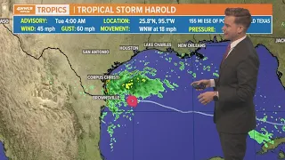 Tuesday morning tropical update: Tropical Storm Harold forms in Gulf, heads to Texas
