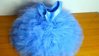 How to sew a cascade tulle dress for kids (clouding)