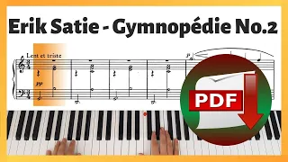 Erik Satie - Gymnopédie No.2 | Piano Sheet Music | Piano Tutorial