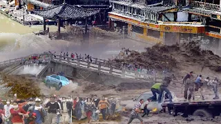 China river overflows, Monster flash flood hits China's Gansu Province, Many people are missing