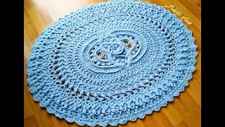 crochet home rug#76 oval pattern/овальный ковер крючком/qilim ovale me grep/mandala de ganchillo