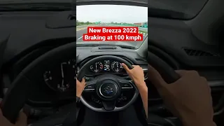 New Brezza 2022 Braking at 100 kmph #shorts