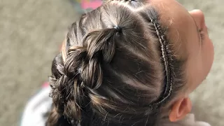 Infinity braided headband with triple pull through braid