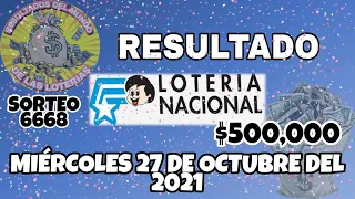 RESULTADO LOTERÍA NACIONAL SORTEO #6668 DEL MIÉRCOLES 27 DE OCTUBRE DEL 2021 /LOTERIA DE ECUADOR/