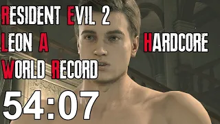 Resident Evil 2 Remake - Leon A Hardcore Speedrun World Record - 54:07