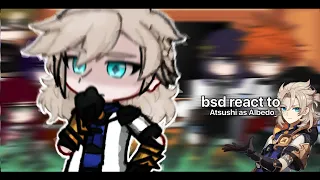 | bsd react to Atsushi as Albedo | genshin impact | 🇷🇺/🇬🇧 |