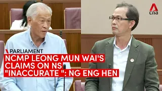 Ministerial statement: Ng Eng Hen on NS for new citizens, Leong Mun Wai’s claims "inaccurate"