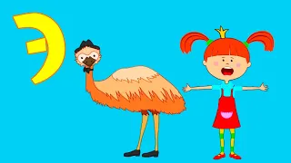 АЛФАВИТ с Царевной - Учим букву Э и поём песенку про страуса Эму - Веселые мультики