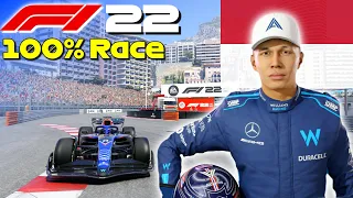 F1 22 - Full 100% Race Monaco w/ Albon | #MonacoGP 🇲🇨