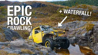 4WD Rock Crawling WATERFALLS & LEDGES! UNREAL Scenery + EPIC Offroading in V8 Discovery & Comp Rigs!