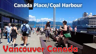 4K Walking Tour | Vancouver British Columbia Canada - Canada Place and Coal Harbour