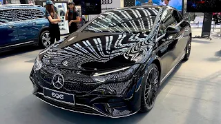 New MERCEDES EQE 350+ (2022) - FIRST LOOK & visual REVIEW (Obsidian Black Metallic)