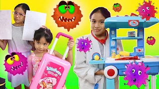 Pretend Play SCHOOL TEST DAY | Eating Unhealthy FOOD & Washing Hands Moral Stories By Ira & Bella