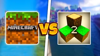 MINECRAFT POCKET EDITION VS SURVIVALCRAFT 2 | MCPE VS SURVIVAL CRAFT 2.2