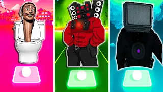 SKIBIDI TOILET MONSTER 🆚 SPEAKER MAN 🆚 TITAN TV MAN | Tiles Hop - EDM Rush 🔴