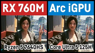 RX 760M vs. Core Ultra 5 125H (RDNA3 vs. Meteor Lake Arc iGPU) in gaming