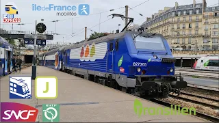 【4K】🇫🇷 Paris Saint Lazare Arrivé + Départ Transilien  Ligne -J | Euro Express