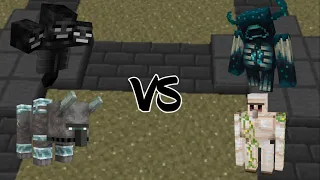 Minecraft - Iron Golem Vs. Ravager Vs. Wither Vs. Warden