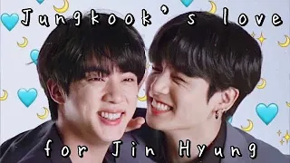 Jinkook Jungkook's love for Jin Hyung