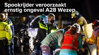 Spookrijder veroorzaakt frontale aanrijding op de A28 tussen Wezep en 't Harde - ©StefanVerkerk.nl