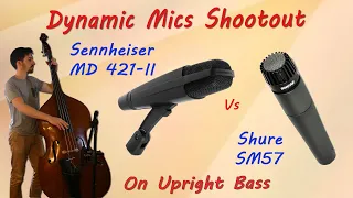 Sennheiser MD 421 II vs Shure SM57 - Dynamic Mics Shootout on Upright Bass - Want 2 Check