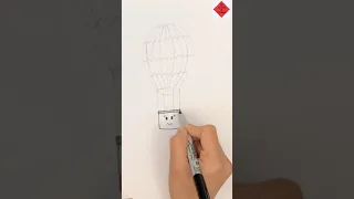 How to draw a hot air balloon |#shorts | #easydrawingforkids