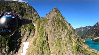 Beautiful VR 360 wingsuit flight