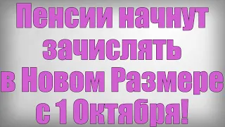 Пенсии начнут зачислять в Новом Размере с 1 Октября!