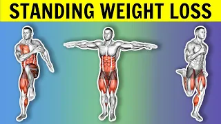 Best HIIT Standing Exercises to Lose Weight [Quick All Standing Fat Burning Cardio Workout]