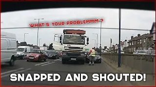 UNBELIEVABLE UK LORRY DRIVERS | MERCEDES VS. HGV, Truck smashed the car in the blind spot! #4