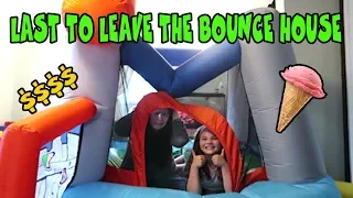 Last To Leave The Bounce House Wins Ice Cream! Huge Bounce House In Our House!