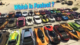 GTA V Online Which is fastest out of all 37 Super-Cars | Acceleration Part-1(outdated)