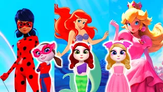 My talking angela 2 Ladybug VS The Little Mermaid VS Princess Peach