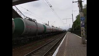 товарный поезд на станции Бровары/freight train at Brovary station
