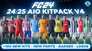 24/25 AIO Kits V4 Mod For FC 24 (+180 New Kits - Fonts - Badges ) TU14