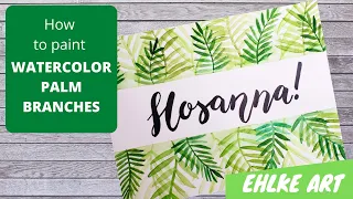 How to paint WATERCOLOR PALM BRANCHES