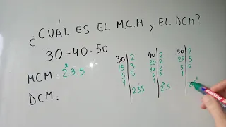 Calcular mcm y dcm con 3 números (para tu examen)