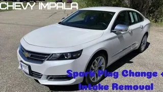 Chevy impala 3.6 LFX spark plug change with intake removal nut and bolt. how to remove intake