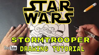 How to draw Star Wars Characters, Drawing of a storm trooper