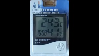 Электронные часы HTC-1 с измерением температуры и влажности за 2 USD | Распаковка | Обзор | Тест