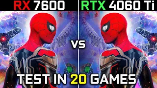 RX 7600 vs RTX 4060 Ti | Test in 20 Games | 1080p - 1440p | The Ultimate Comparison! 🔥 | 2023
