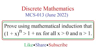 Solution - Q2(a) || MCS 013 June 2022 || Mathematical Induction || Discrete Mathematics